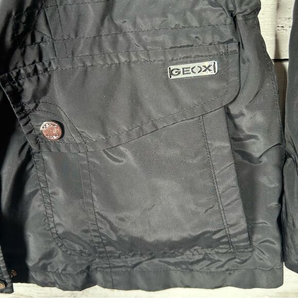 GEOX Womens Respira Utility Waterproof Breathable Italian Black Jacket Sz 10 - Picture 6 of 13